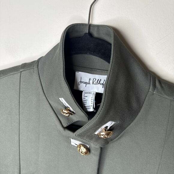 NEW Joseph Ribkoff Olive Green Ruby Coat Military Ponte Knit Jacket Size 4 - Picture 4 of 9